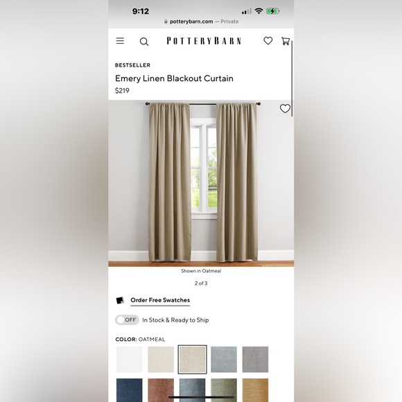 Pottery Barn Emery Blackout Curtains - Picture 2 of 2